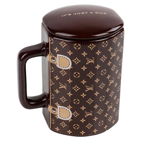 white louis vuitton coffee mug with gold logo|louis vuitton monogram table.